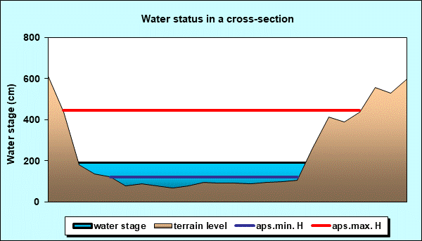 Water status in a cross - section