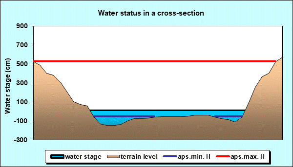 Water status in a cross - section