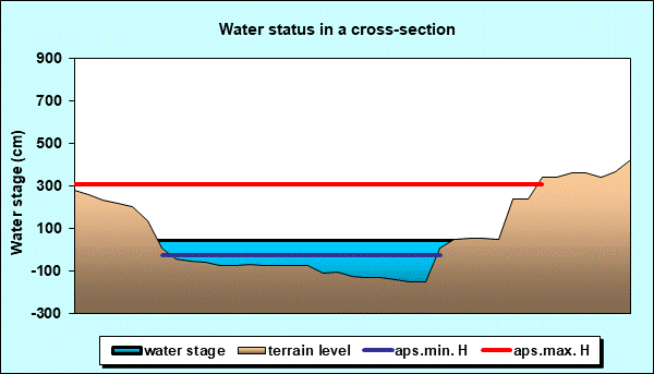 Water status in a cross - section