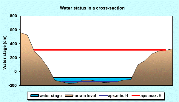 Water status in a cross - section