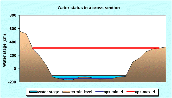 Water status in a cross - section
