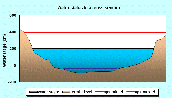 Water status in a cross - section