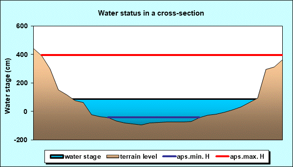 Water status in a cross - section