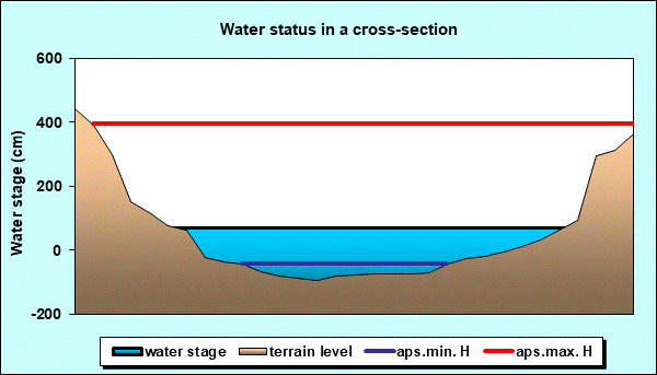 Water status in a cross - section