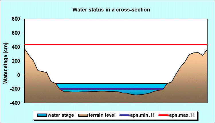 Water status in a cross - section
