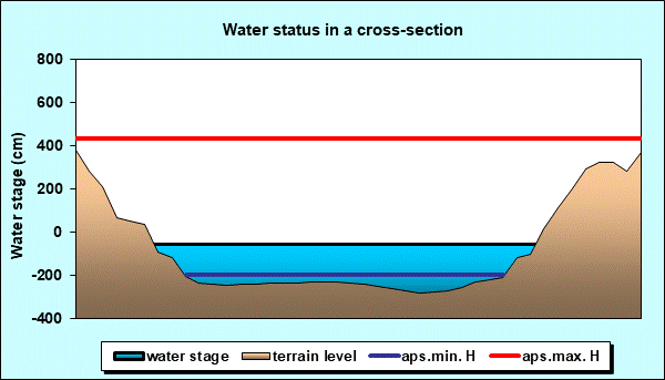Water status in a cross - section