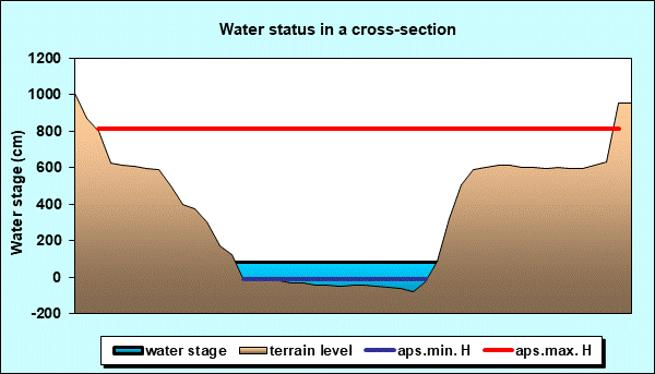 Water status in a cross - section