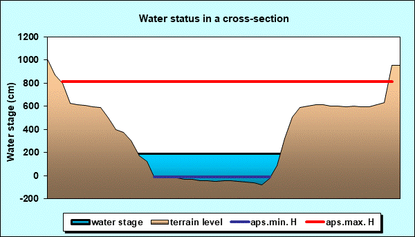 Water status in a cross - section