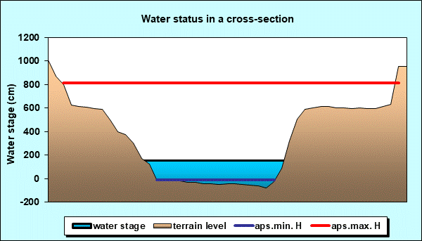 Water status in a cross - section