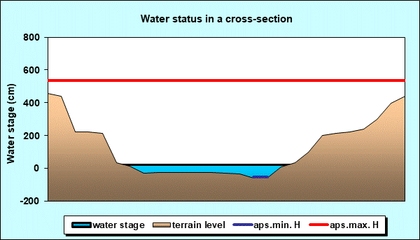 Water status in a cross - section