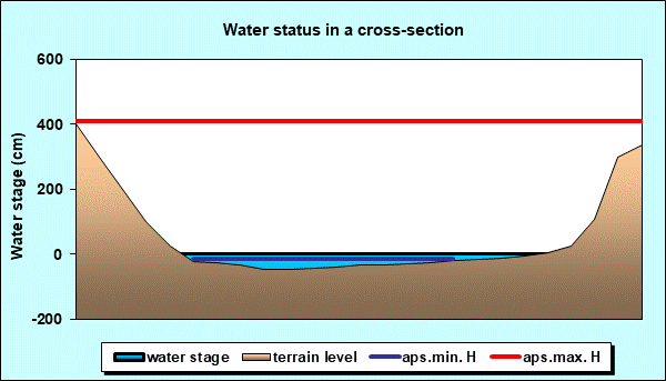 Water status in a cross - section