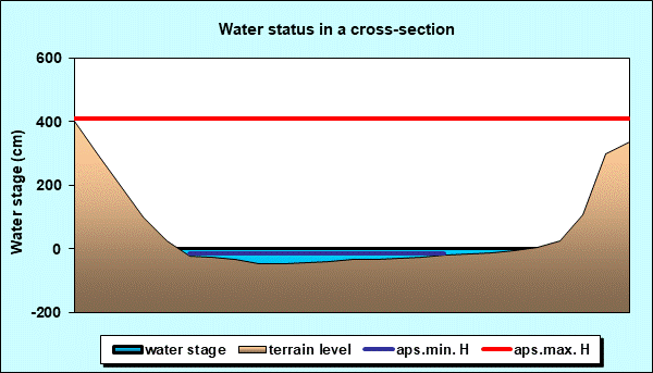 Water status in a cross - section