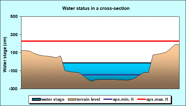 Water status in a cross - section