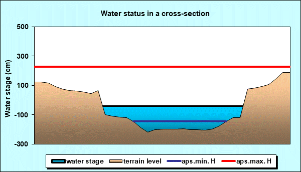 Water status in a cross - section