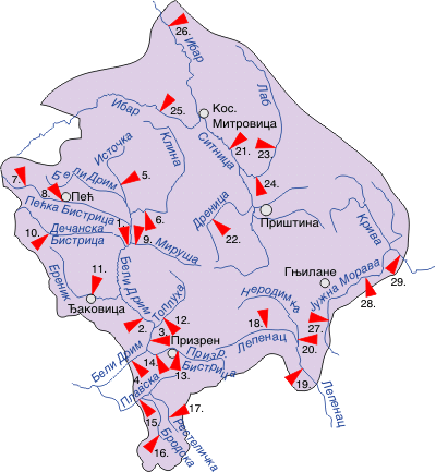 Мрежа станица површинских вода Приштина