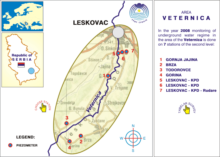 Underground water station network - area Veternica