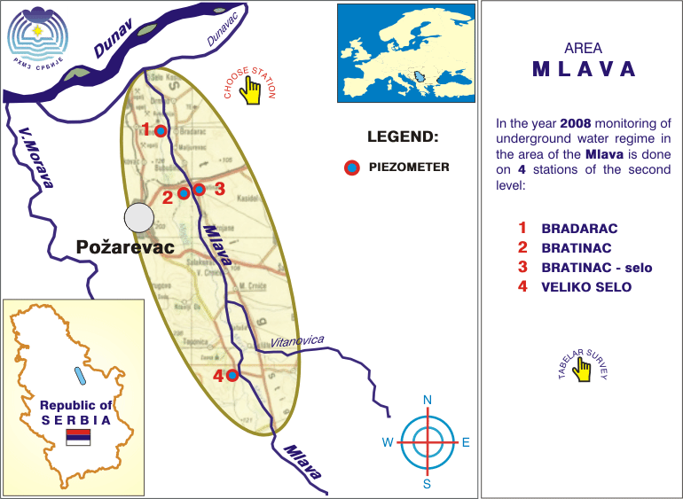 Underground water station network - area Mlava