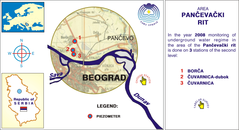Underground water station network - area Pančevački rit
