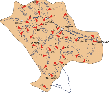 Surface water station network Kraljevo