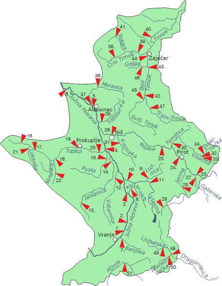 Surface water station network Niš