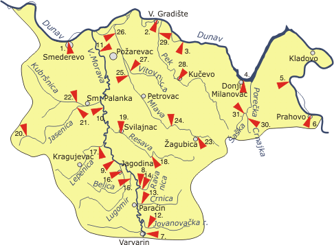 Surface water station network Požarevac