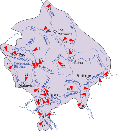 Surface water station network Priština