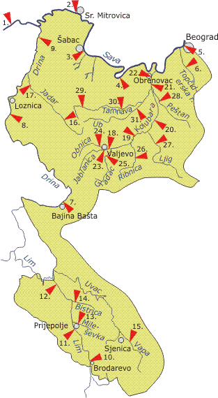 Mreža stanica površinskih voda Valjevo