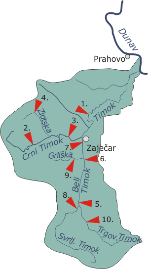 Surface water station network - The Timok basin