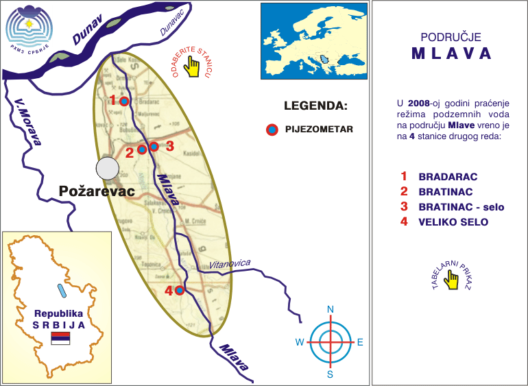 Mreža stanica podzemnih voda - područje Mlava
